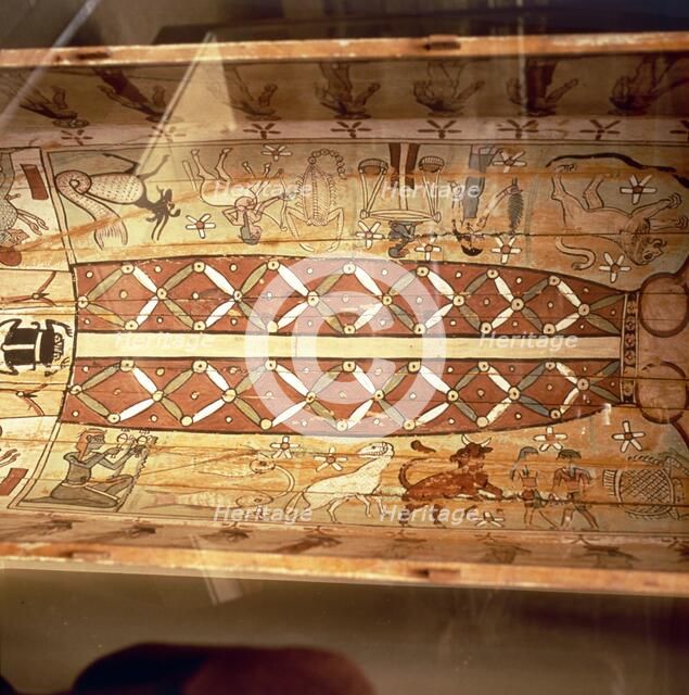 Interior of Egyptian Coffin with Sky - Goddess Nut and Zodiac Signs, 2nd century. Artist: Unknown.