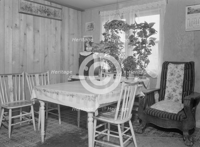 Interior of Evenson new one-room cabin, Priest River Valley, Bonner County, Idaho, 1939. Creator: Dorothea Lange.