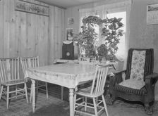 Interior of Evenson new one-room cabin, Priest River Valley, Bonner County, Idaho, 1939. Creator: Dorothea Lange