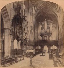 Interior of Exeter Cathedral, England 1900. Creator: Underwood & Underwood