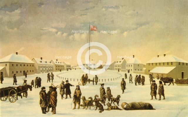 'Interior of Fort Garry c.1850: Winnipeg, Manitoba', 1941. Creator: H. A. Strong.