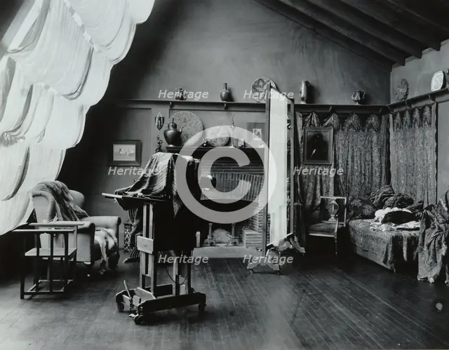 Interior of Frances Benjamin Johnston's studio at 1332 V St. NW, Washington, D.C..., c1900. Creator: Frances Benjamin Johnston.