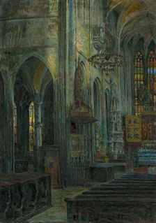 Interior of Kosice Cathedral, 1910-1930. Creator: Florián Milan