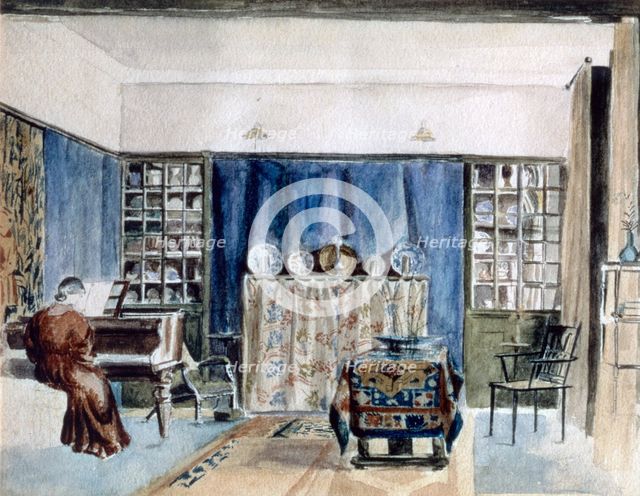 Interior of Kelmscott Manor, Oxfordshire, late 19th century. Creator: William Morris.