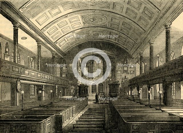 'Interior of Kensington Church, 1850', (c1876). Creator: Unknown.