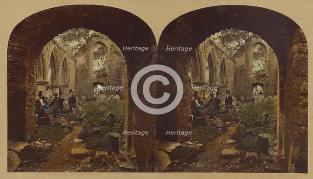 Interior of Kilcrea Abbey, County Cork, about 1860. Creator: London Stereoscopic & Photographic Co.