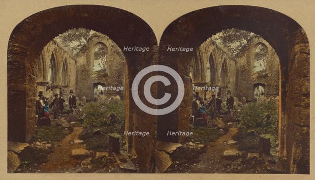 Interior of Kilcrea Abbey, County Cork, about 1860. Creator: London Stereoscopic & Photographic Co.