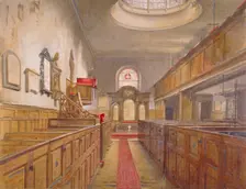 Interior of Holy Trinity, Minories, London, 1881. Artist: John Crowther