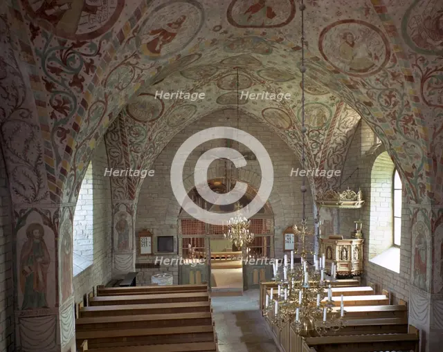 Interior of Husaby Church, Sweden. Creator: Göran Algård.