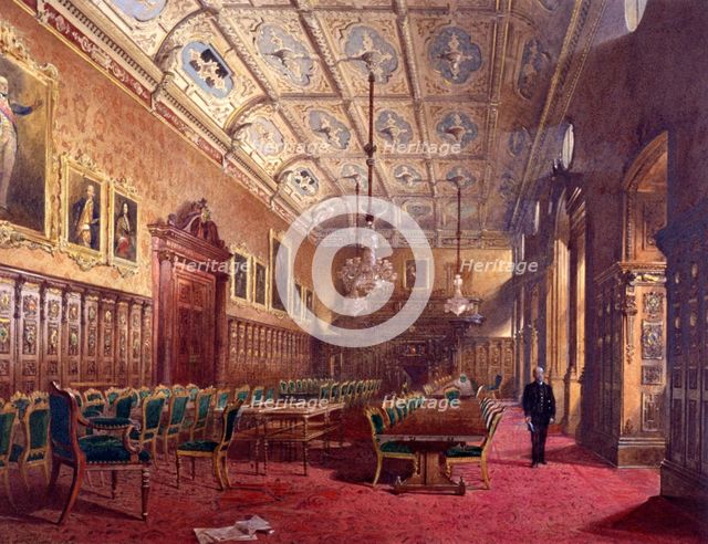 Interior of Ironmongers Hall, London, 1888. Artist: John Crowther