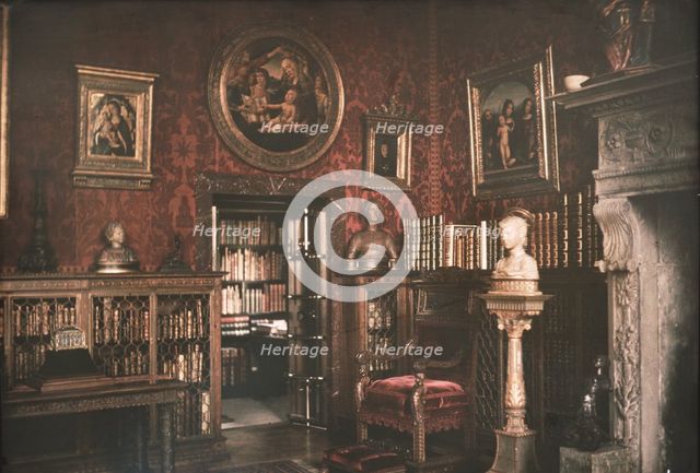 Interior of J.P. Morgan's library, ca. 1912. Creator: Arnold Genthe.