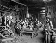 Interior of J Plater's Cart, Van and Carriage Works, Haddenham, Buckinghamshire, 1903. Artist: A Newton