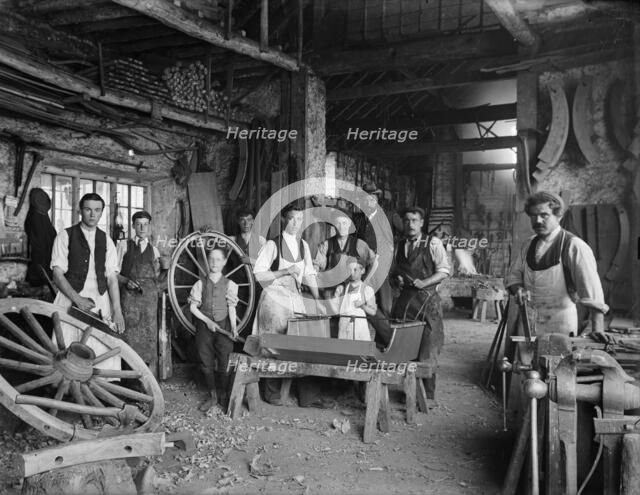 Interior of J Plater's Cart, Van and Carriage Works, Haddenham, Buckinghamshire, 1903. Artist: A Newton