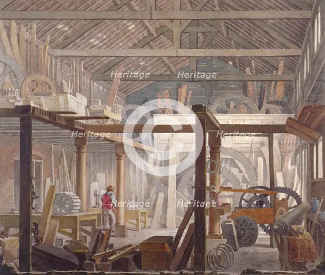 Interior of John Bunyan's meeting house in Zoar Street, Southwark, London, 1822.    Artist: Robert Blemmell Schnebbelie