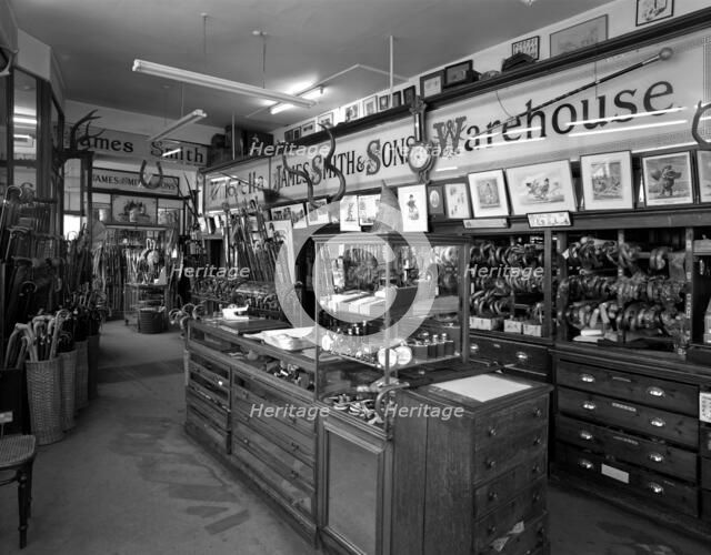 Interior of James Smith and Sons Umbrella Shop, London, 1986. Artist: Paul Barkshire