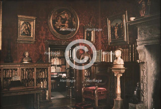 Interior of J.P. Morgan's library, ca. 1912. Creator: Arnold Genthe.