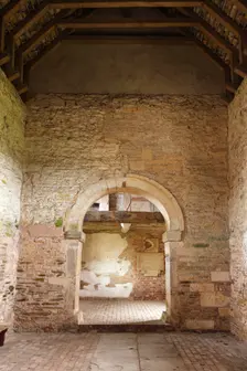 Interior of Odda's Chapel, Deerhurst, Gloucestershire, 2010. Creator: Peter Thompson