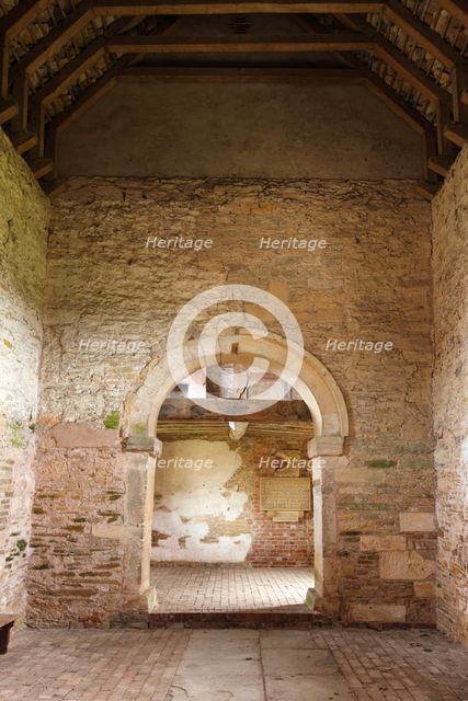 Interior of Odda's Chapel, Deerhurst, Gloucestershire, 2010. Creator: Peter Thompson.