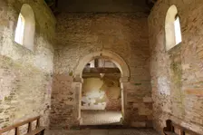 Interior of Odda's Chapel, Deerhurst, Gloucestershire, 2010. Creator: Peter Thompson