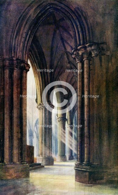 Interior of Lincoln Cathedral, 1924-1926. Artist: FP Dickinson