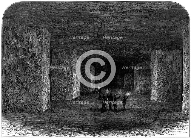 Interior of Marston Salt Mine, Northwich, Cheshire, England, c1880. Artist: Anon