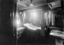 Interior of midships cabin on steam yacht Venetia 1920. Creator: Kirk & Sons of Cowes