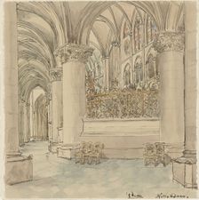 Interior of Notre-Dame in Paris, 1872-1904. Creator: Wilhelm Cornelis Bauer