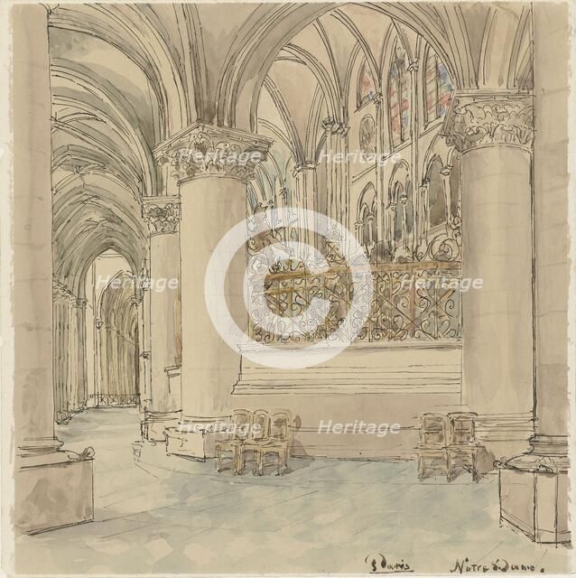 Interior of Notre-Dame in Paris, 1872-1904. Creator: Wilhelm Cornelis Bauer.