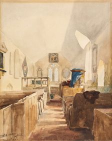 Interior of Norton Church, Staffordshire, 1831. Creator: David Cox the Elder
