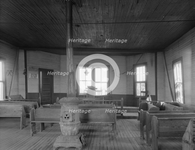 Interior of Negro church of the Mississippi Delta, 1937. Creator: Dorothea Lange.
