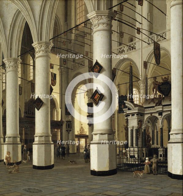 Interior of Nieuwe Kerk, Delft. Creator: Hendrik Cornelisz. van Vliet.