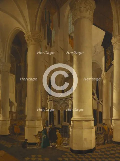 Interior of Nieuwe Kerk in Delft with the Tomb of William I. Creator: Gerard Houckgeest.
