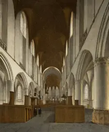 Interior of Saint Bavo, Haarlem, 1680. Creator: Isaak van Nickele