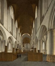 Interior of Saint Bavo, Haarlem, 1680. Creator: Isaak van Nickele