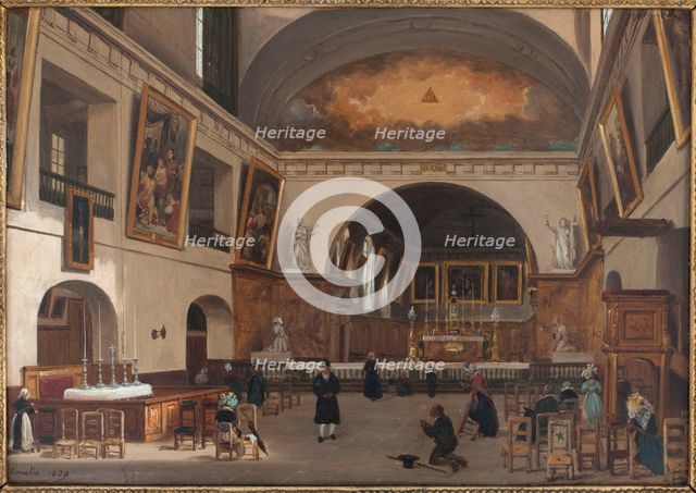 Interior of Saint-Jean-Saint-Francois church, 1829. Creator: Giuseppe Canella.