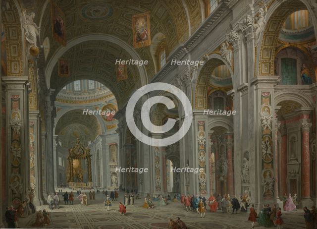 Interior of Saint Peter's, Rome, after 1754. Creator: Giovanni Paolo Panini.