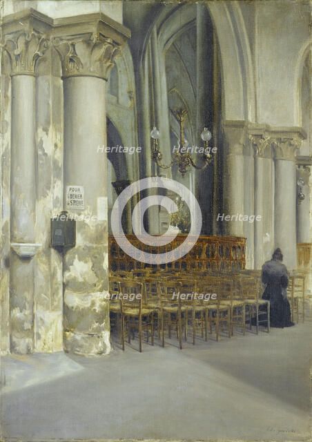 Interior of Saint-Pierre-de-Montmartre church, c1895. Creator: Edouard Zawiski.