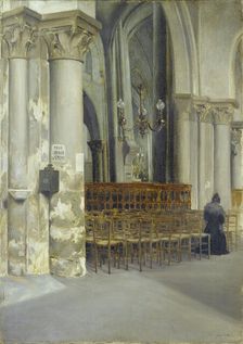Interior of Saint-Pierre-de-Montmartre church, c1895. Creator: Edouard Zawiski