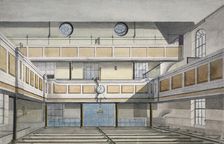 Interior of Salters Hall Chapel for Protestant Dissenters, St Swithin's Lane, City of London, 1820. Artist: Anon