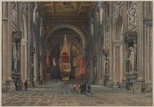 Interior of San Giovanni in Laterano, Rome, c. 1896. Creator: Martino del Don (Italian)