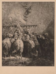 Interior of Sheep Enclosure. Creator: Charles-Émile Jacque (French, 1813-1894)