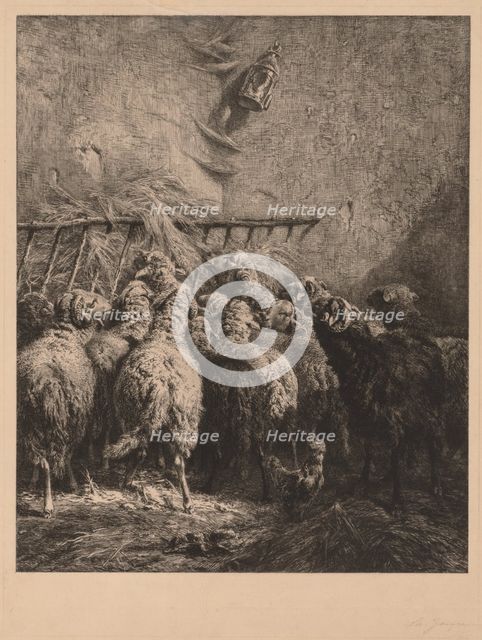 Interior of Sheep Enclosure. Creator: Charles-Émile Jacque (French, 1813-1894).