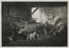 Interior of Sheep Enclosure. Creator: Charles-Émile Jacque (French, 1813-1894)
