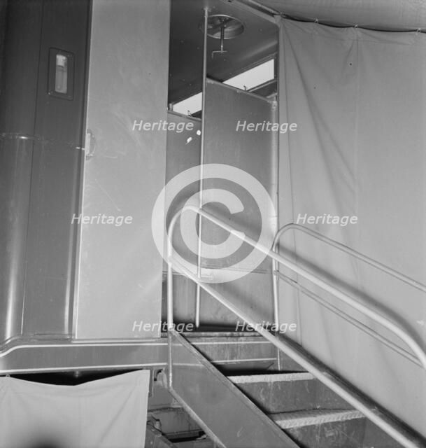 Interior of shower bath unit, FSA camp, Merrill, Klamath County, Oregon, 1939. Creator: Dorothea Lange.