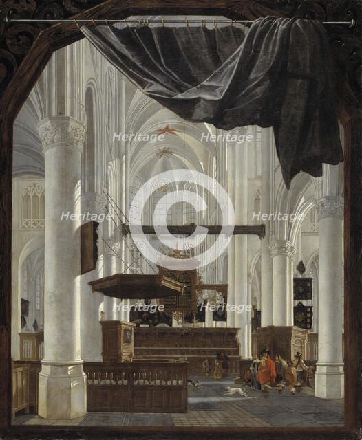 Interior of Sint Gertrudiskerk in Bergen op Zoom, 1655. Creator: Gerard Houckgeest.