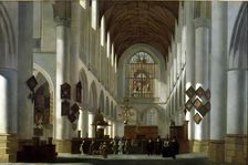 Interior of St. Bavo Church in Harlem 1668, oil on canvas by Job Berckheyde