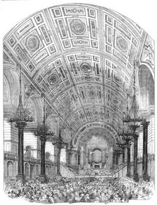 Interior of St. George's Hall, Liverpool, from the South - Performance of the First Oratorio, 1854. Creator: Unknown