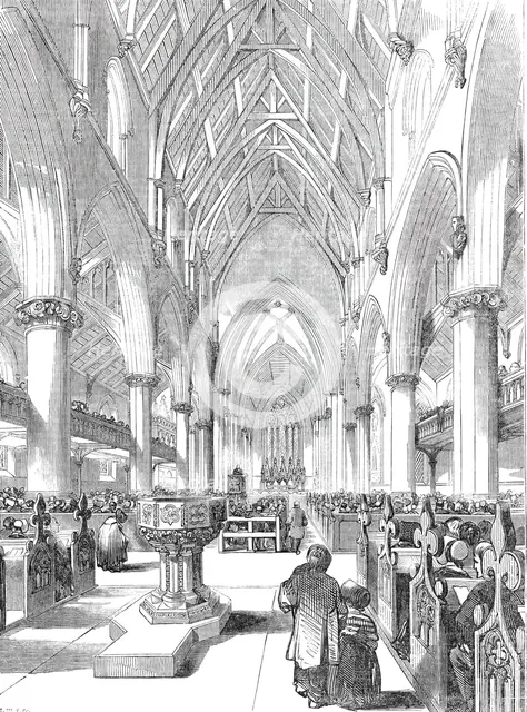 Interior of St. Giles's Church, Camberwell, 1844. Creator: Stephen Sly.
