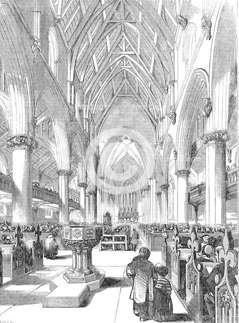 Interior of St. Giles's Church, Camberwell, 1844. Creator: Stephen Sly.