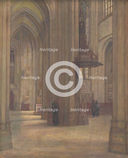 Interior of St. Elisabeth Cathedral, 1919. Creator: Elemír Halász-Hradil.
